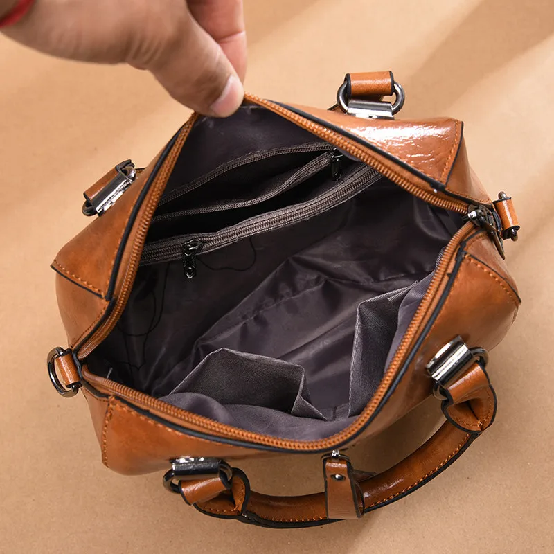 VANDERWAH роскошные сумки для женщин винтажные масляные кожаные женские ручные через