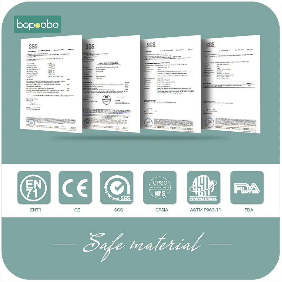 Bopoobo-mordedor de silicona sin BPA para beb&eacute;, mordedor de silicona para beb&eacute;, mordedor masticable de grado alimenticio, 50 unidades-1