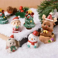 christmas resin figurines miniature santa claus snowman crafts fairy garden figurines doll house decor xmas decorations navidad