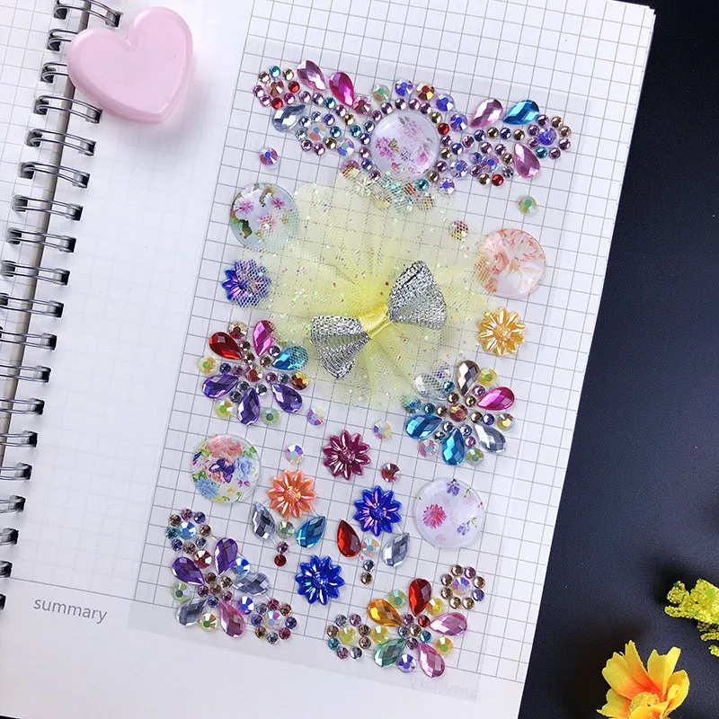 Diy наклейки Красочные Стразы кружевная юбка лук бриллиантовые для женщин