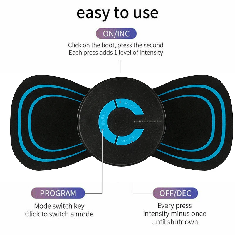 

USB Charging Portable Mini Electric Neck Massager Cervical Massage Stimulator Stickers Physiotherapy Instrument Meridian Massage