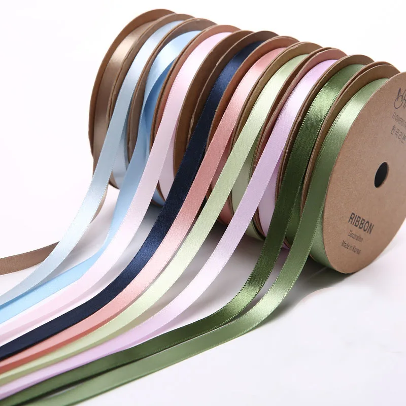 Обычная атласная лента 1 см 10 ярдов/рулон посылка материал отделка кружево