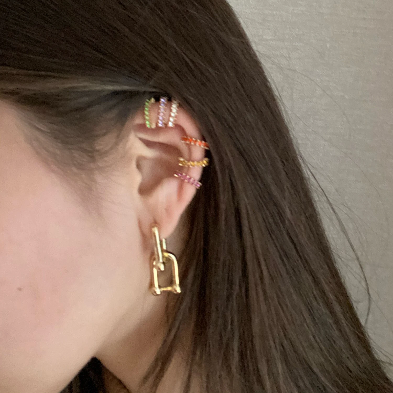 New Fashion Crystal Metal Ear Cuff Set for Women Boho Trendy Stackable Cuff Statement Rhinestone Clip Earrings Earcuffs Jewelry images - 6
