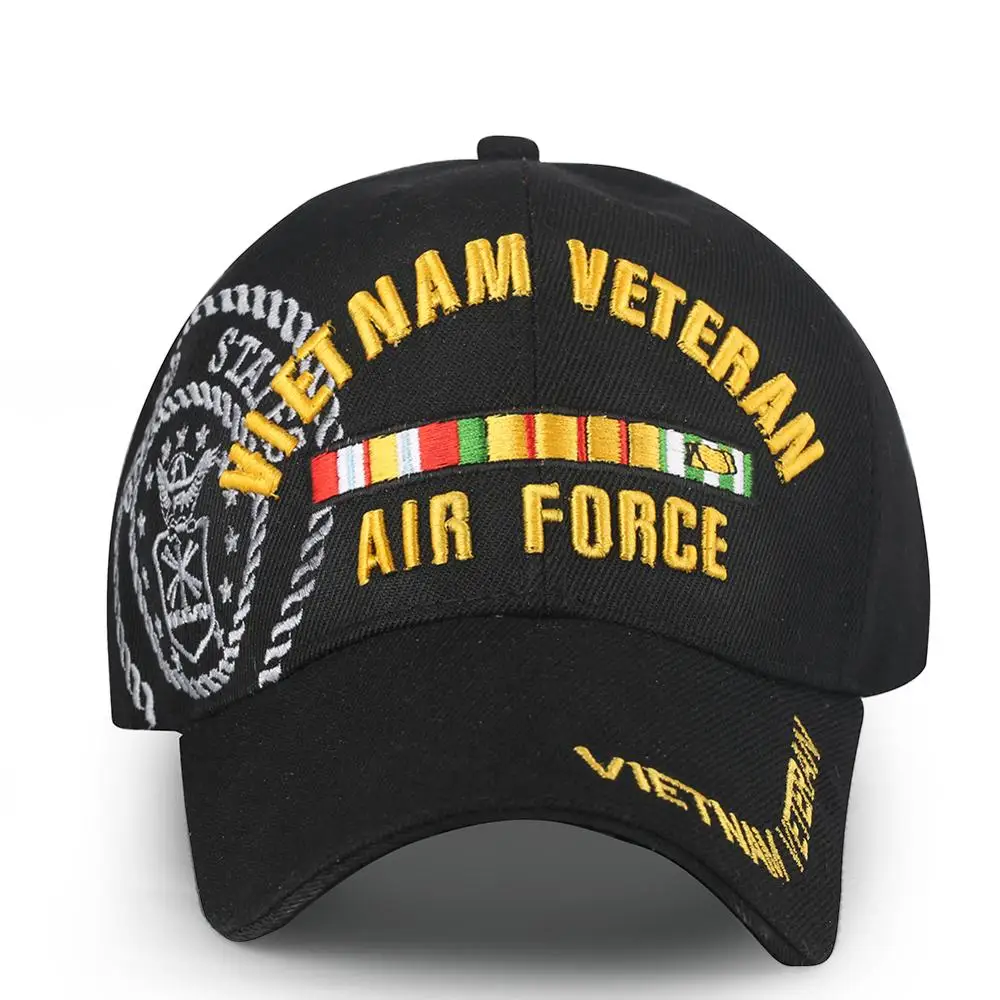 Черная бейсбольная Кепка с вышивкой воздушная сила Мужская бейсболка защелкой в