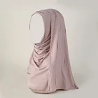 Хлопковый хиджаб с Стразы Рамадан хиджаб для мусульманских женщин длинный шарф шаль с камнем мусульманский головной платок женский эластичный трикотаж