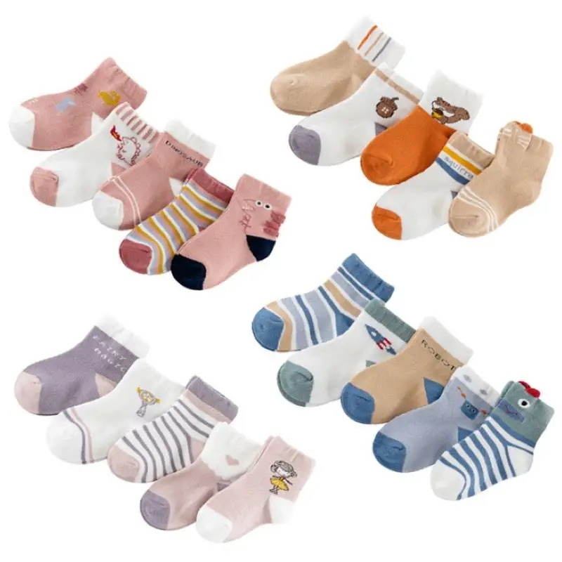 Детские носки 5 пар высокое качество утепленные комфортные Носки из хлопка для