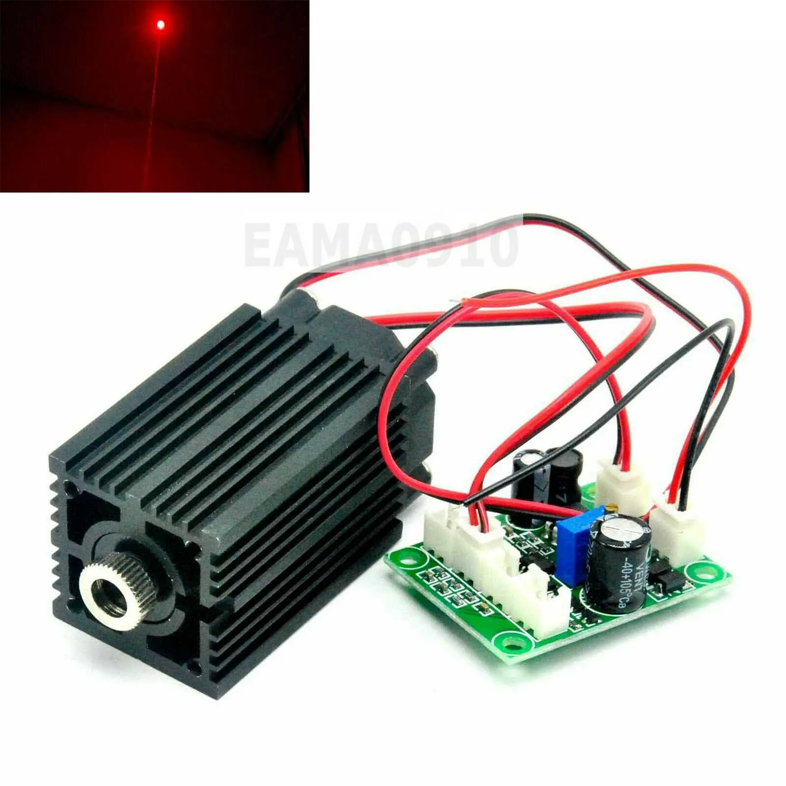 Dot Adjustable 180mW 635nm Orange Red Laser Module 12V w/Fan Long Time Working