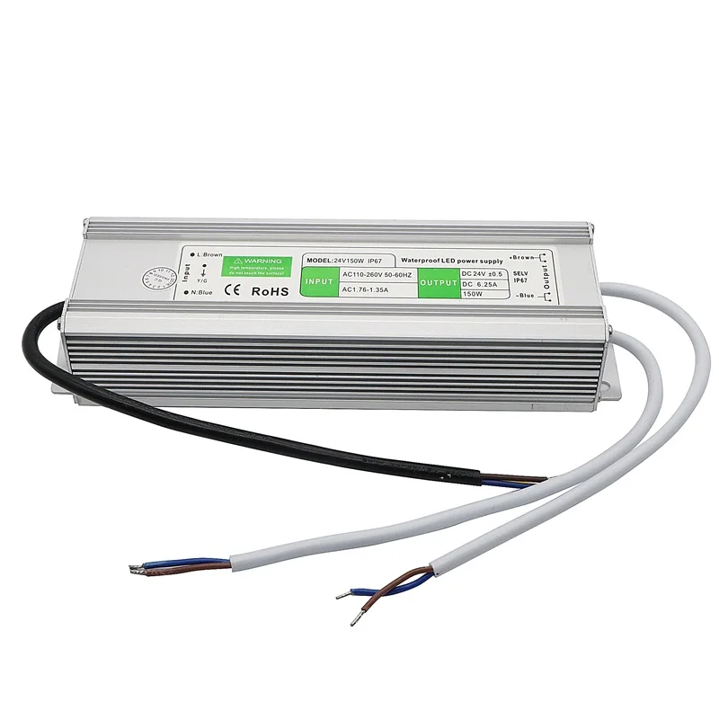 

SZYOUMY трансформатор AC100-240V к DC24V водонепроницаемый IP67 источник питания 24 В 6.25A 150 Вт Светодиодный драйвер для промышленного оборудования