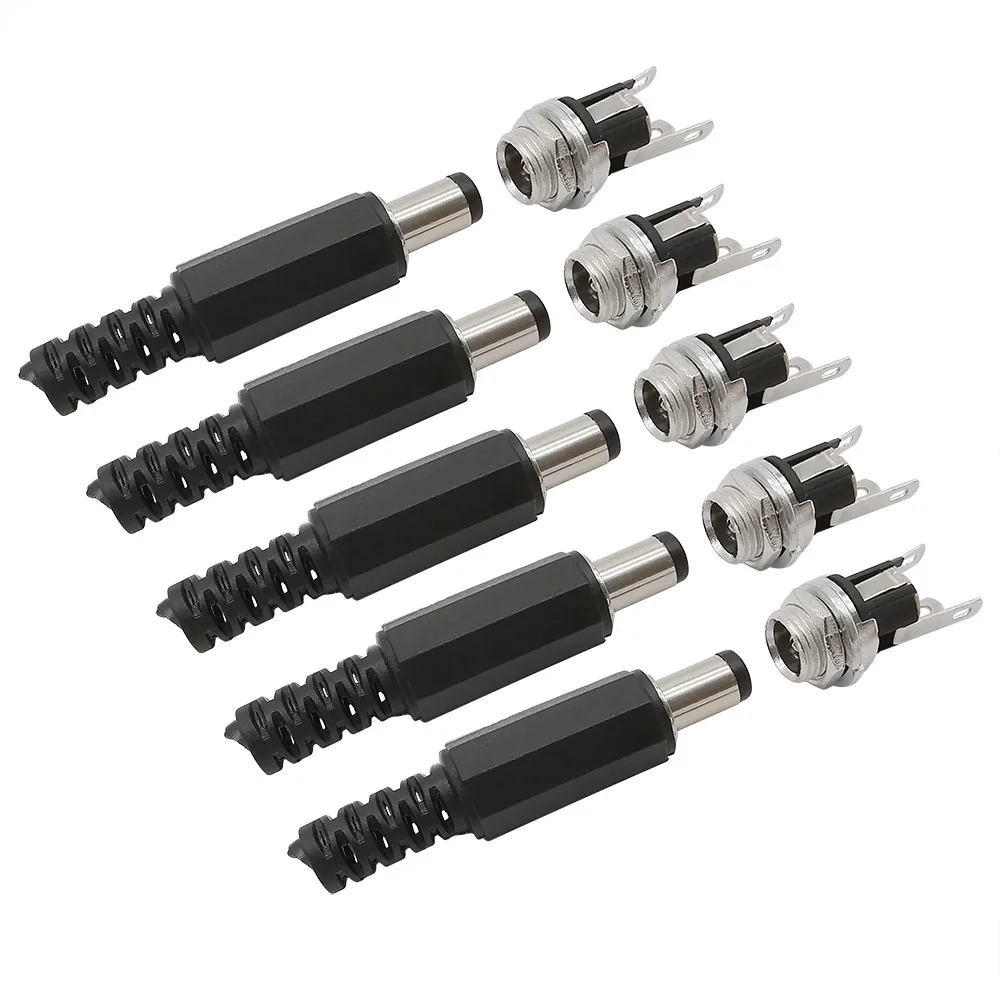 

100 пар 5,5 мм x 2,1 мм Штекерный разъем питания постоянного тока DC-025M 5,5x2,1 мм блок питания гнездовой разъем адаптера соединителя