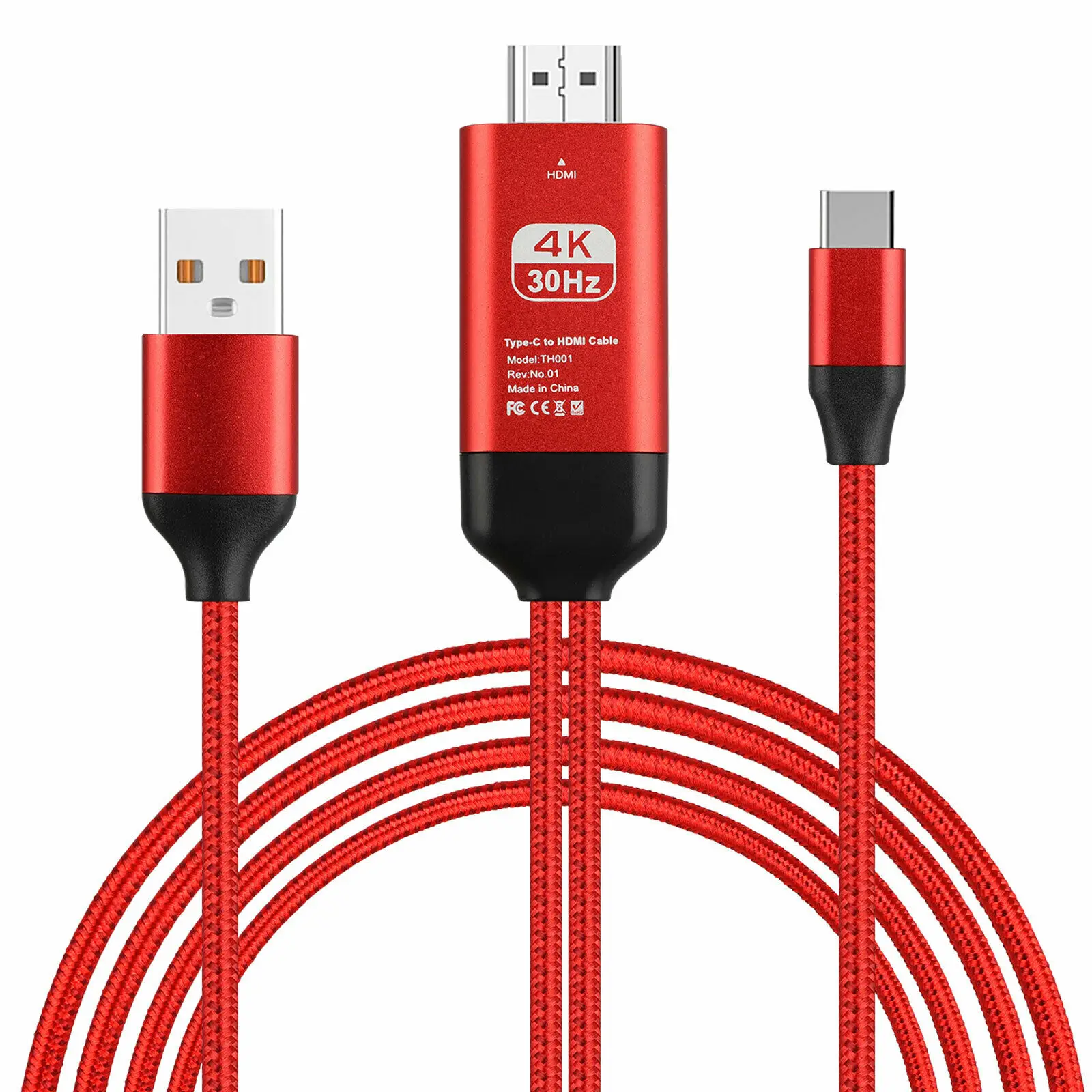 Usb Type C к HDMI конвертер HDTV AV ТВ кабель адаптер с USB зарядным кабелем MacBook 4K дисплей