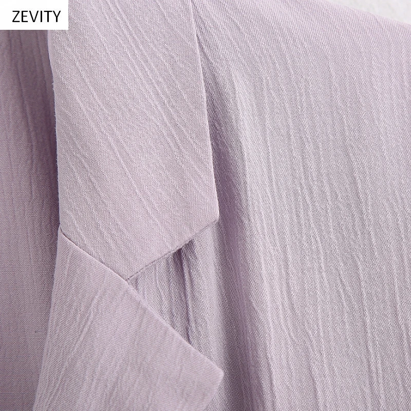 Новинка Женская однотонная фиолетовая короткая блузка с отложным воротником