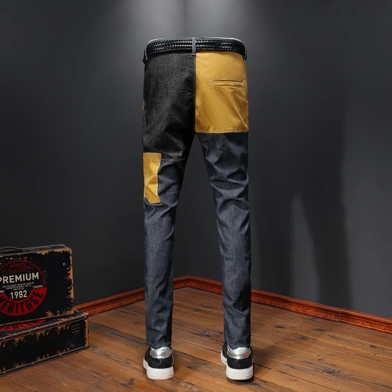 

Casual Spring 2020 Men Joggers Pants Slim Fit Color Matching Splice Harem Pants Fashion Men New Pantalon Hombre Trousers