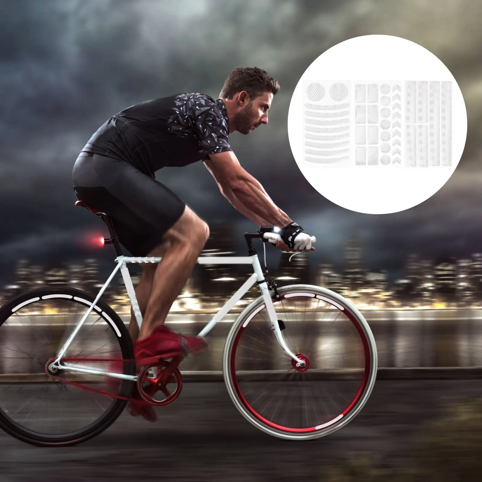 

1 Set of Bike Reflective Stickers Cycling Security Stickers Bike Warning Sticker