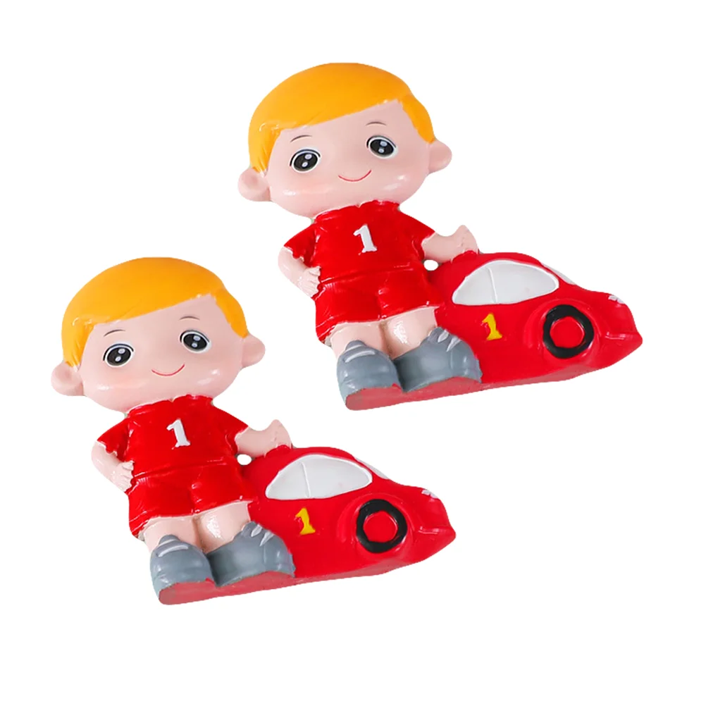 

2pcs Cake Ornaments Cake Topper Interesting Home Ornament Tabletop Car Decor