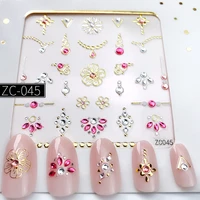 1 pc 3d necklace diy design for nail art decoration laser flower pattern manicure decals nail accessories zx13