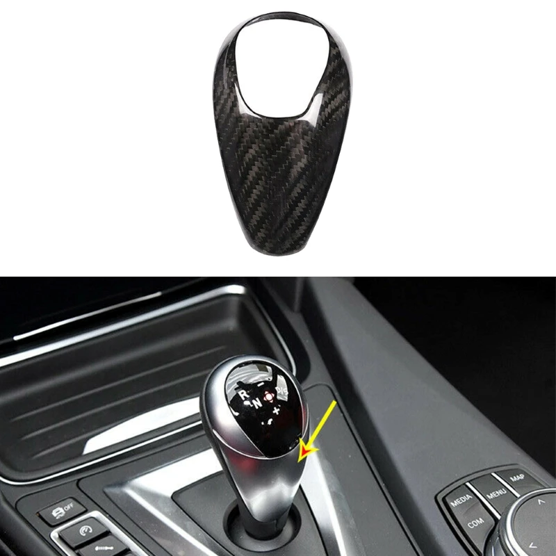 

For BMW M2 M3 M4 M5 X5M X6M Real Carbon Fiber Car Gear Shift Knob Head Cover Sticker Panel Trim Decorative Cover