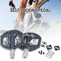 mtb bike pedal self locking pedal ultra light double dus bearing pedal general thread port durable aluminum alloy bike accessory
