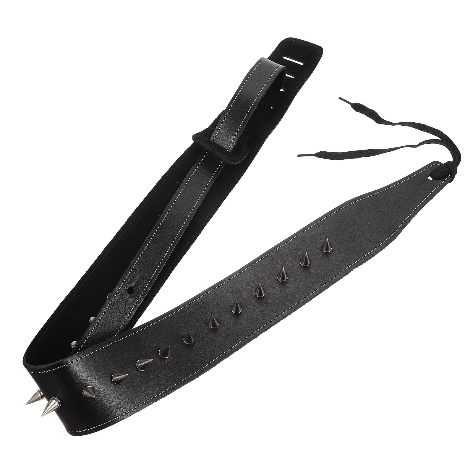 

1Pc Exquisite Bass Strap Practical Guitar Belt Cowhide Acoustic Cool Guitar Strap (Black)