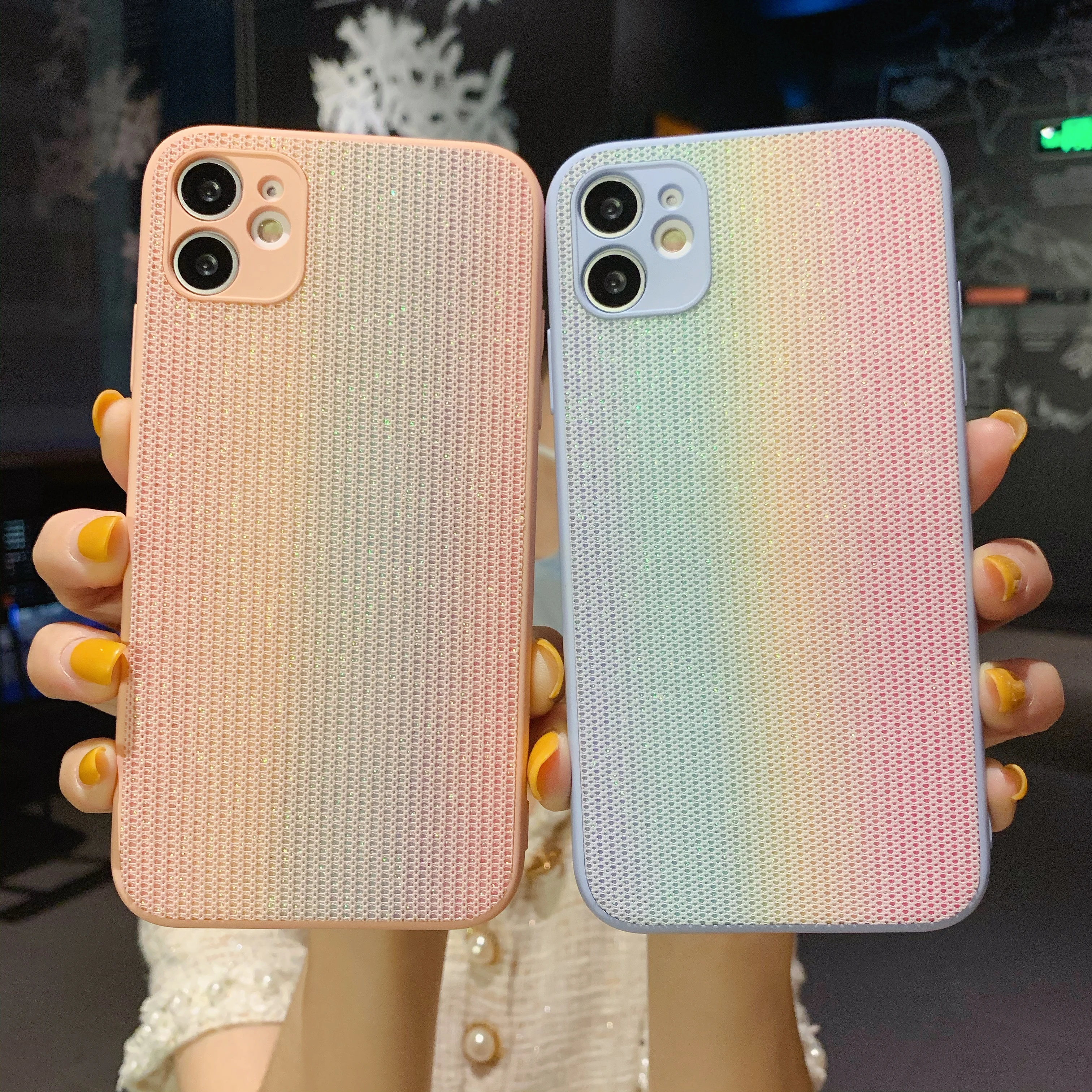 

The Latest Protective Case For Apple Iphone 12 Mini Rainbow Fabric Mobile Phone Case For Iphone7/8 PLUS X XR XS 11 12 PRO MAX