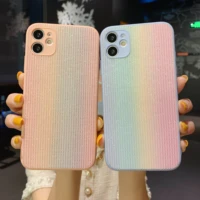 the latest protective case for apple iphone 12 mini rainbow fabric mobile phone case for iphone78 plus x xr xs 11 12 pro max