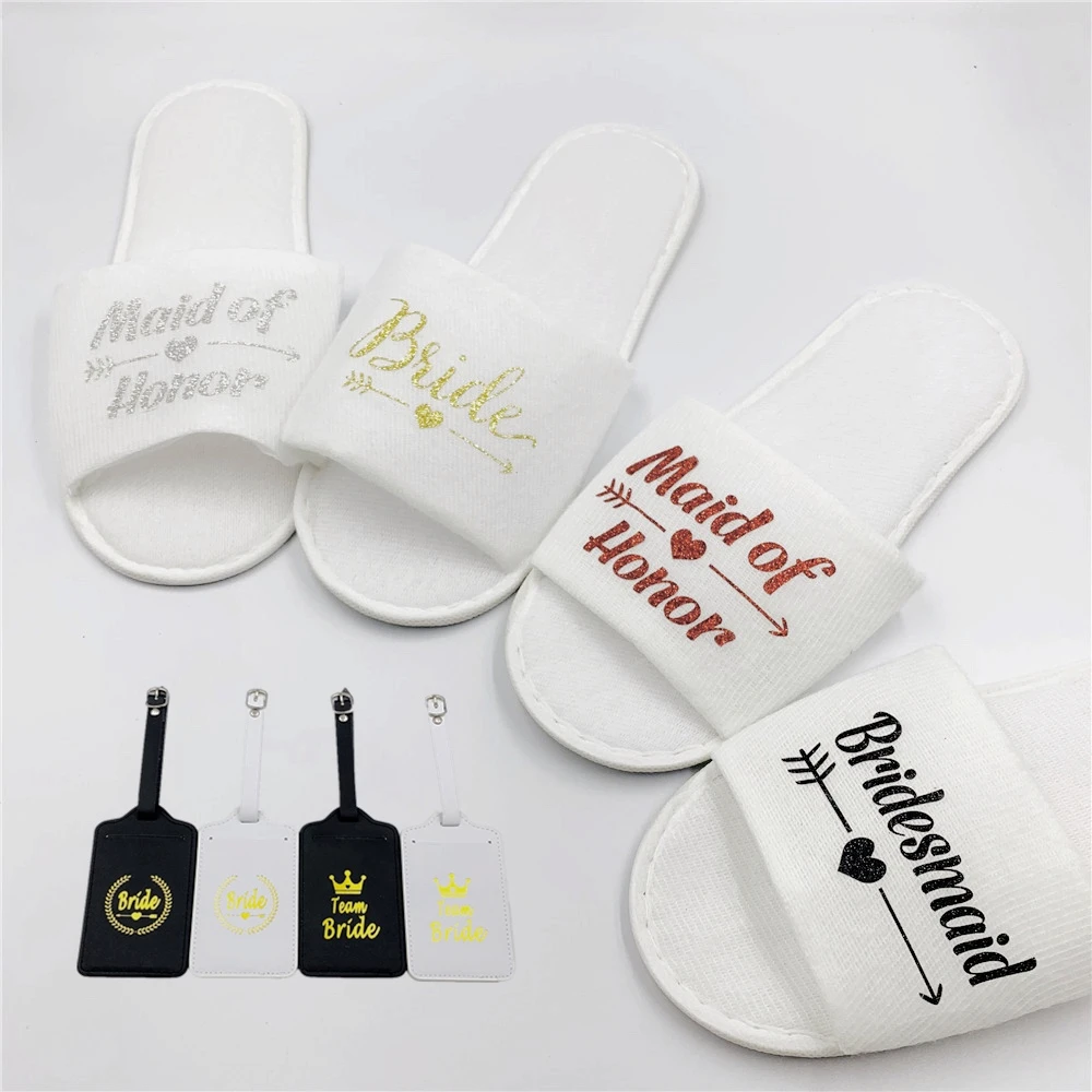 Свадебные украшения мягкие тапочки для невесты кожаная ручная бирка багажа