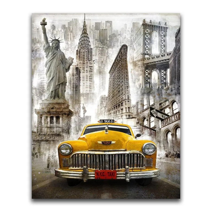 

5D DIY Diamond Painting "New York street view" Diamond Embroidery Full Lay Cross Stitch Diamond Mosaic Home Accessories Gift