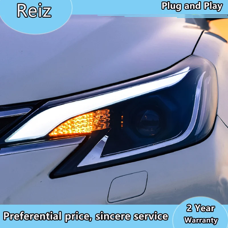 Автостайлинг фары для Toyota Reiz 2013 -2018 Mark X светодиодный ная фара Биксеноновая DRL в