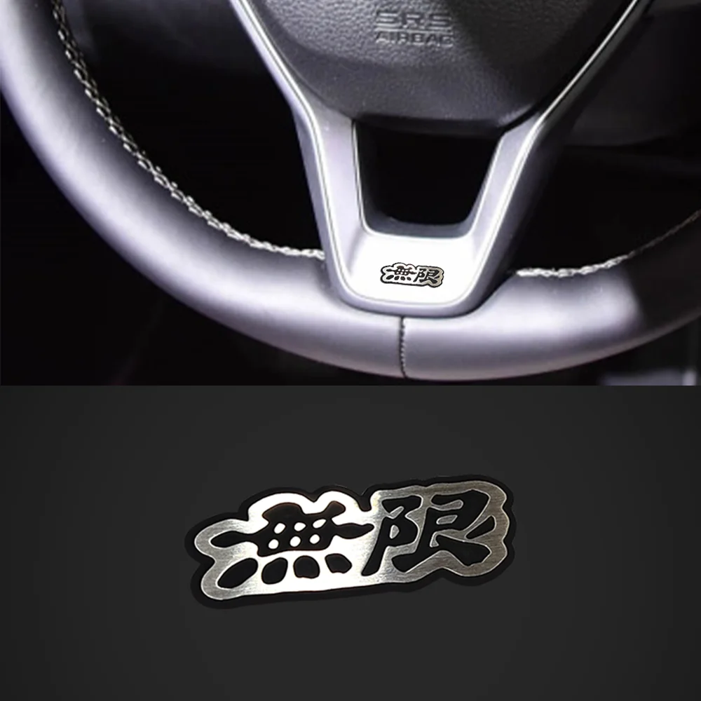 1pcs Stainless steel Car Steering Wheel Center Console Sticker Auto Decoration Accessories For Honda mugen AMG BMW M TRD Sline - купить по