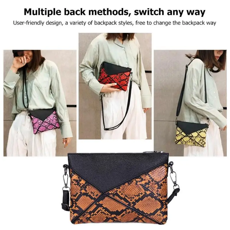 Women Shoulder Snake Skin Print Messenger Bags Fashion Crossbody Clutch Bag Sac A Dos Bolsas Feminina Mujer Main | Багаж и сумки
