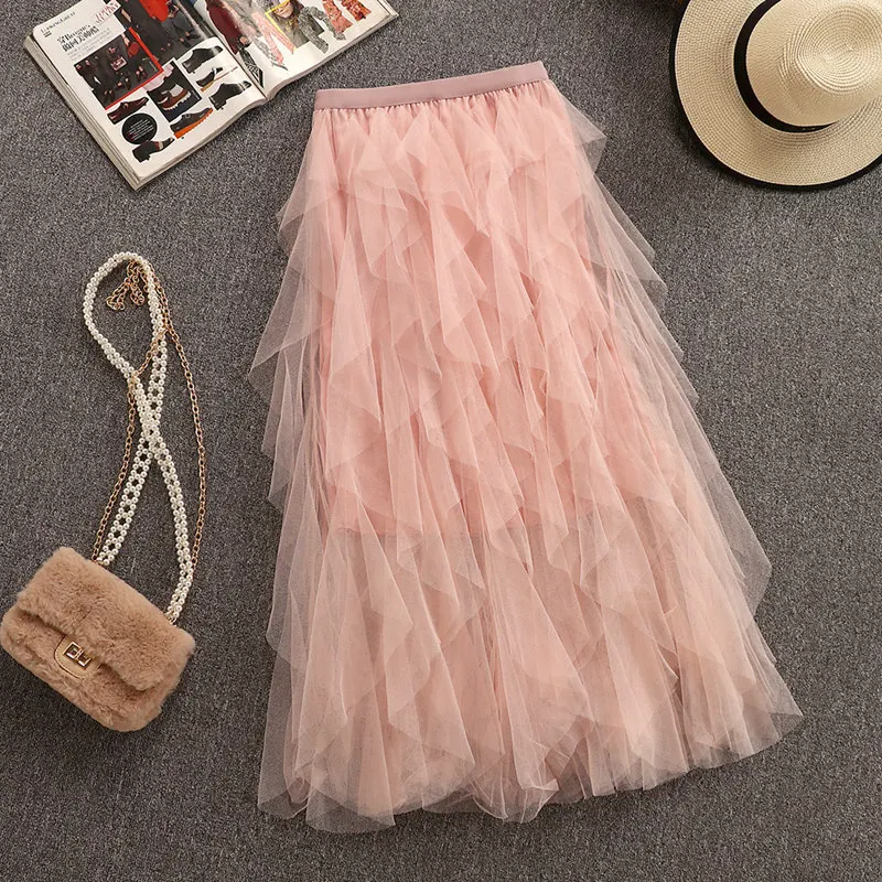 2019 осенне-зимний женский комплект с юбкой модный розовый вязаный свободный