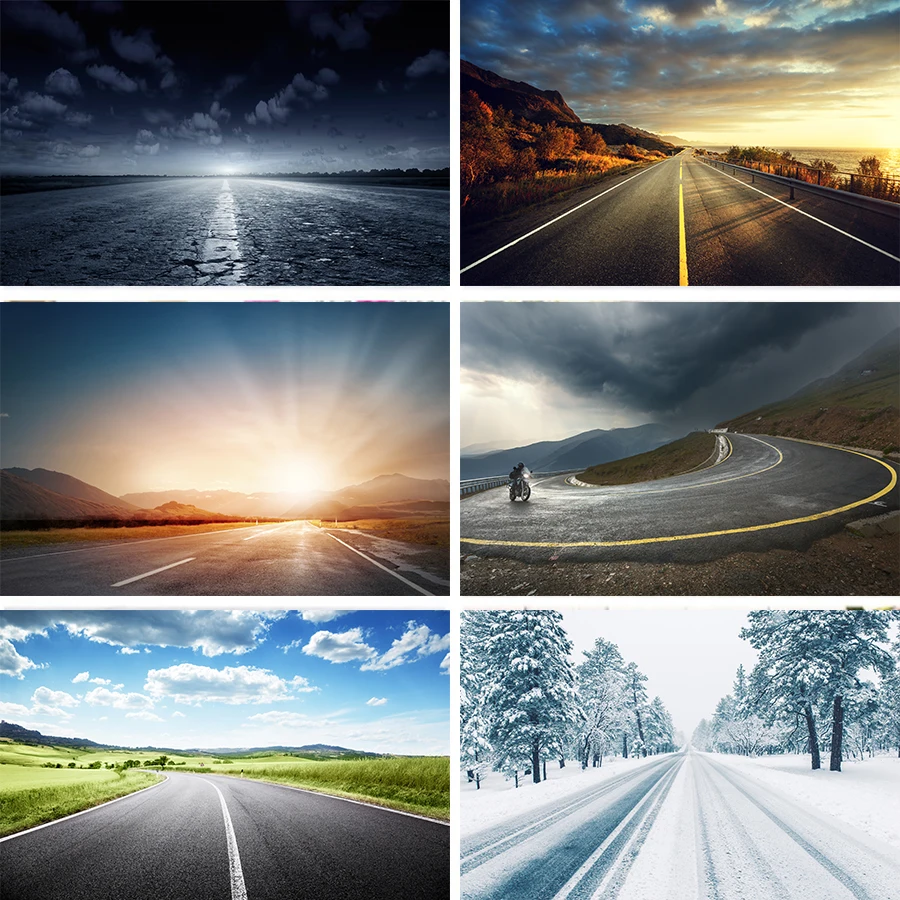 

Nitree Tornado Sunrise Sunlight Highway Mountain Road Snow Grassland Backdrop Photo Studio Props Photography Background Vinyl