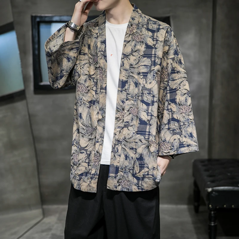 Мужская летняя куртка в китайском стиле универсальный кардиган Стильные
