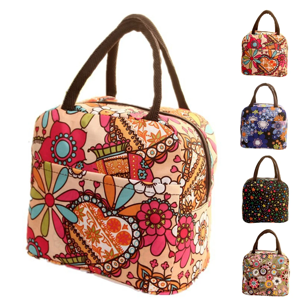 

Storage Lunch Bag Snacks Thicken Carry Tote Portable Printing Picnic Travel Waterproof Cooler Box Pouch Food Thermal Insulated