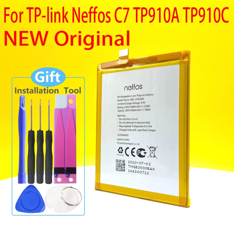 

Фонарь для TP-link Neffos C7 TP910A TP910C, 3000 мАч, новый фонарь