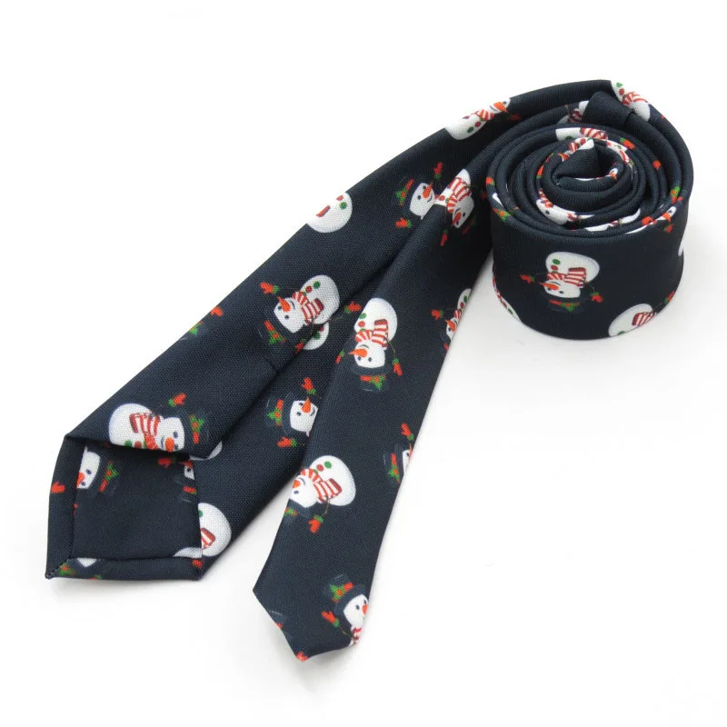 

Top Quality Red Christmas Ties for Men New Design Fashion Snowman 6cm Festival Necktie Men's Jacquard Neck Ties for Party Gift