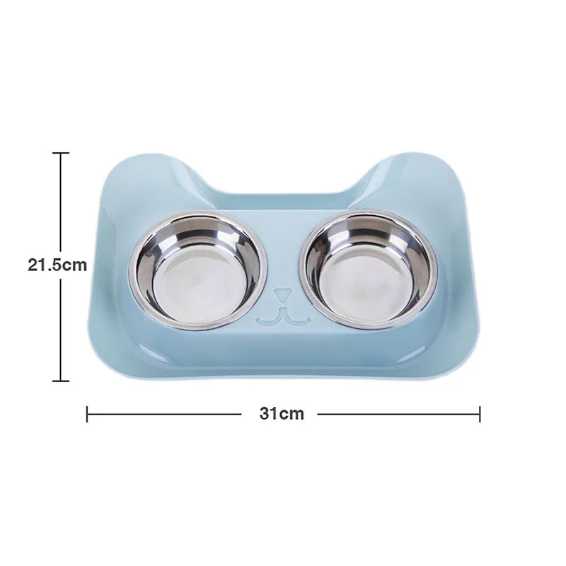 Pet Double Bowls Food Water Feeder Stainless Steel Cat Bowl for Dog Puppy Cats Pets Supplies Feeding Dishes Dropship | Дом и сад