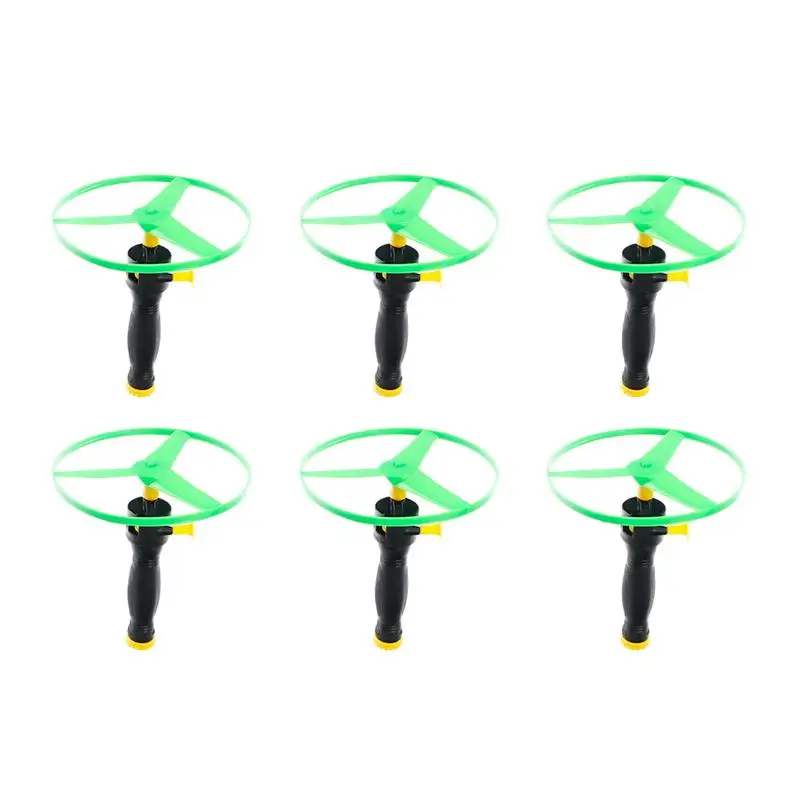 

6pcs Flying Disc Toys Kids Flying Disc Plaything Pull String Flying Saucers