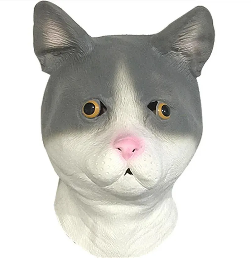 As Picture Забавные латексные маски для Хэллоуина, Маска «кошка», маска для лица, взрослый головной костюм для косплея, реквизит для Хэллоуина, маскарадные Вечерние Маски - Цвет: As Picture