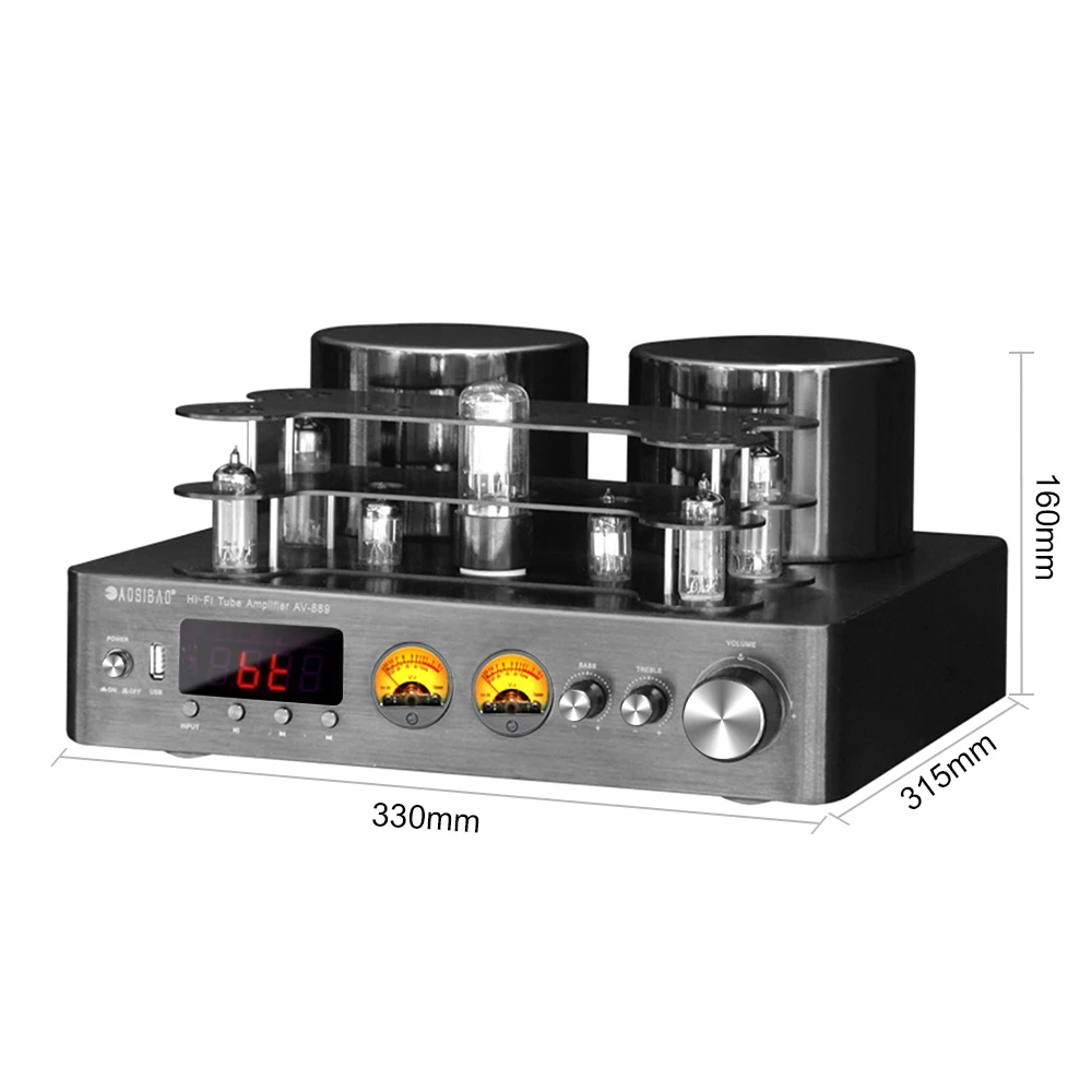 Ламповый усилитель AOSIBAO AV889 BT 5 0 HiFi Мощный USB-усилитель ламповый ретро-усилитель