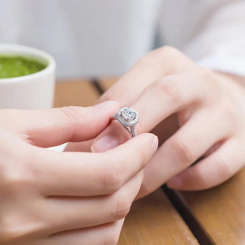 Кольцо из 18-каратного золота с натуральными бриллиантами XZ бриллианты реальное