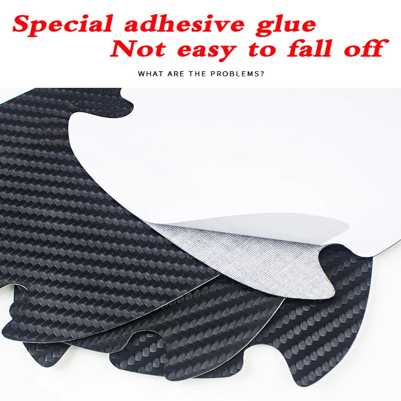 

Car protection stickers-4 pieces of carbon fiber leather door handle car handle protection stickers, 3D effect and leather textu