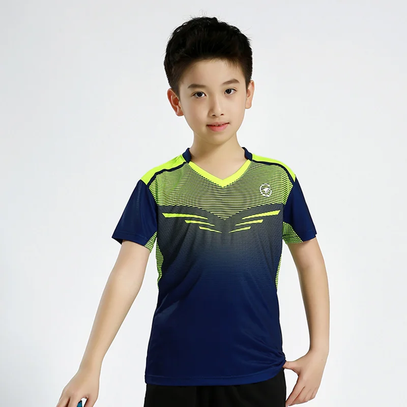 Child 1 shirt B120 Новая детская спортивная футболка, рубашка для бадминтона для детей, рубашка для настольного тенниса для мальчиков, теннисные майки для мальчиков, футболки для бега для девочек - Цвет: Child 1 shirt B120