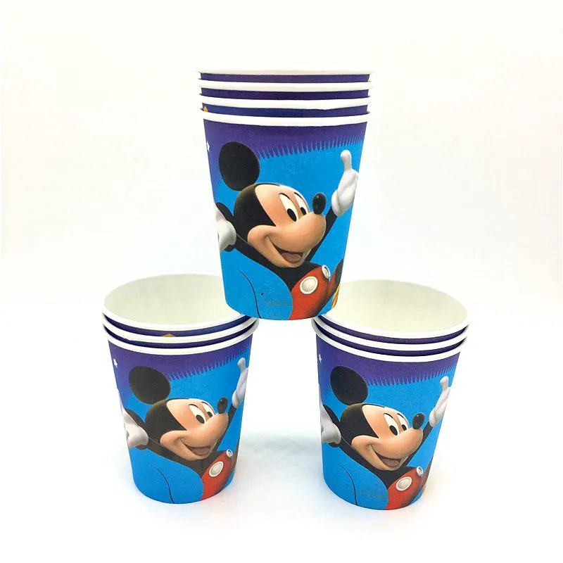 Украшение для вечеринки Mickey Mouse: бумажный флаг, скатерть на стол, чашка, тарелка, шары; тематика Baby Shower, день рождения для малышей, мальчиков.