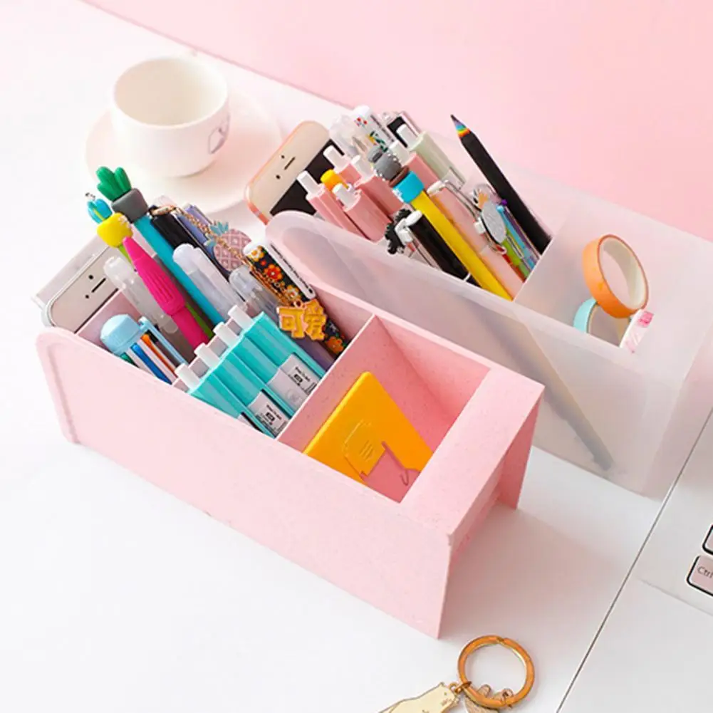 

Simple Pencil Storage Holder Slant Design Large Capacity Pen Holder Teen School Pencil Storage Holder