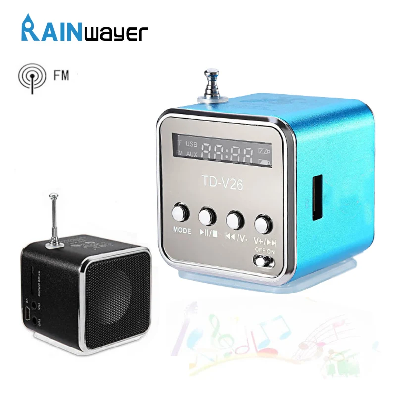 

Mini TD-V26 Digital FM Radio Receiver Portable Radio FM Stereo Receiver With LCD Radio Speaker Loudspeaker Support Micro TF Card