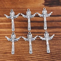 wholesale cross shaped metal zinc alloy pendant necklace diy handmade zinc alloy necklace pendant jewelry accessories 2535mm