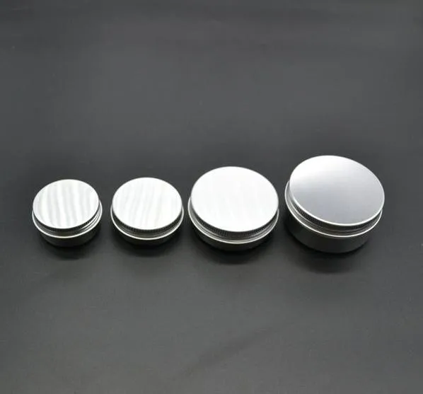 

10g/15g/20g/30g/50g refillable empty round aluminum metal tin cans bottle with lids , cosmetic cream container box aluminum jar