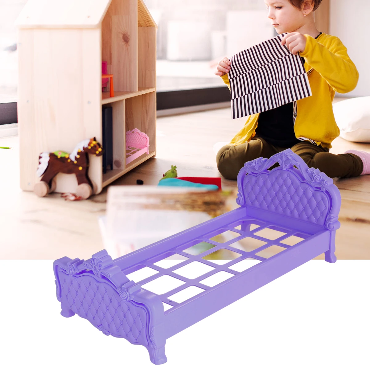 Детские игрушки 14*7*6 дюймов пластиковый каркас односпальной кровати для