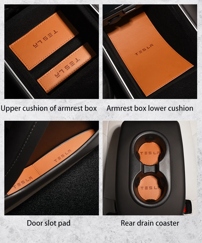 Tesla 15pcs Microfiber Leather Protect Coasters 27