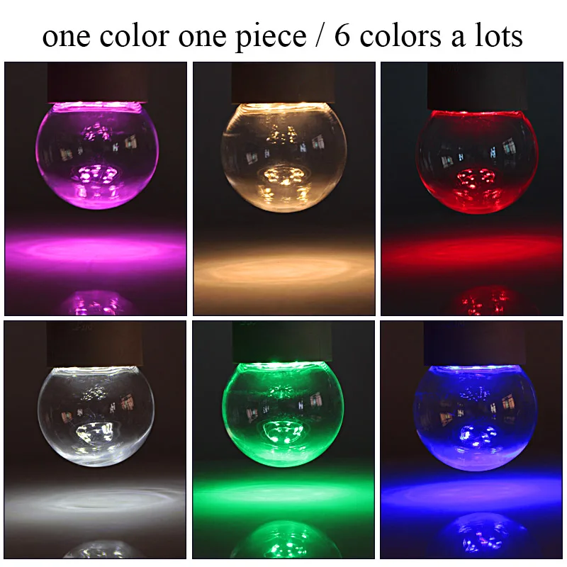 6 colors a lot 6 шт. лампадин Светодиодная лампа E27 B22 6 цветов 12 в 24 в 110 В 220 В мини шар пузыря 360 градусов энергосберегающая лампа G45 ночные лампы - Испускаемый цвет: 6 colors a lot